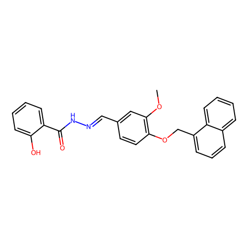 (E)-2-hydroxy-N'-(3-methoxy-4-(naphthalen-1-ylmethoxy)benzylidene)benzohydrazide structure