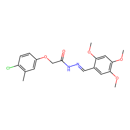 2-(4-chloro-3-methylphenoxy)-N-[(E)-(2,4,5-trimethoxyphenyl)methylideneamino]acetamide structure
