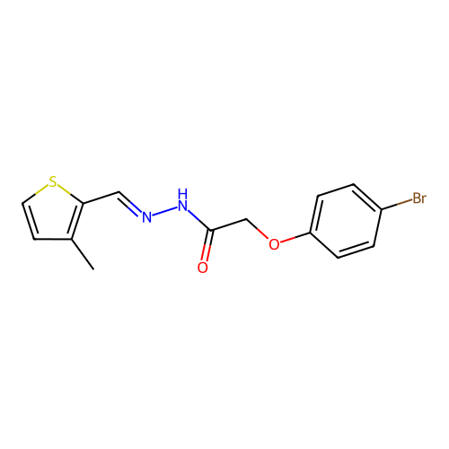 2-(4-bromophenoxy)-N'-[(3-methylthien-2-yl)methylene]acetohydrazide structure