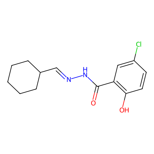 5-chloro-N-(cyclohexylmethylideneamino)-2-hydroxybenzamide structure