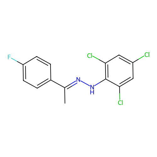 1-(4-Fluorophenyl)ethanone (2,4,6-trichlorophenyl)hydrazone structure