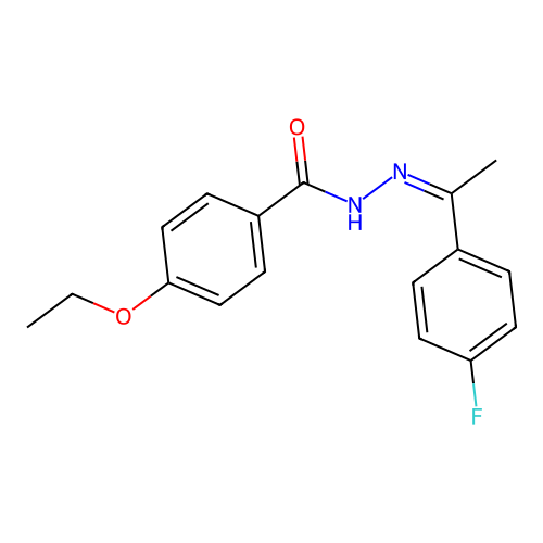 4-ethoxy-N-[1-(4-fluorophenyl)ethylideneamino]benzamide structure