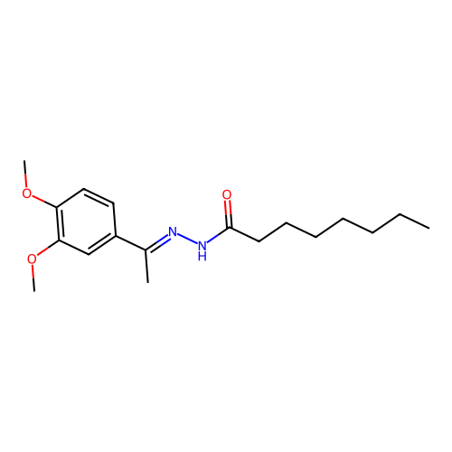 N-[1-(3,4-dimethoxyphenyl)ethylideneamino]octanamide structure