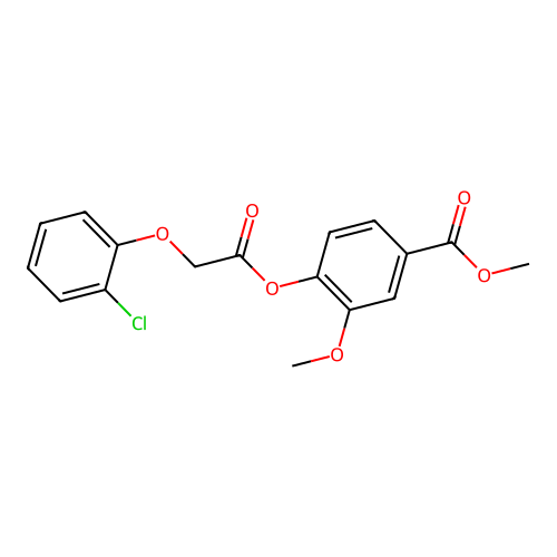 Methyl 4-{[(2-chlorophenoxy)acetyl]oxy}-3-methoxybenzoate structure