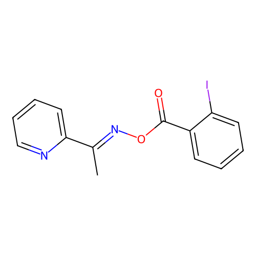 (2-iodophenyl)({[(1E)-1-(pyridin-2-yl)ethylidene]amino}oxy)methanone structure