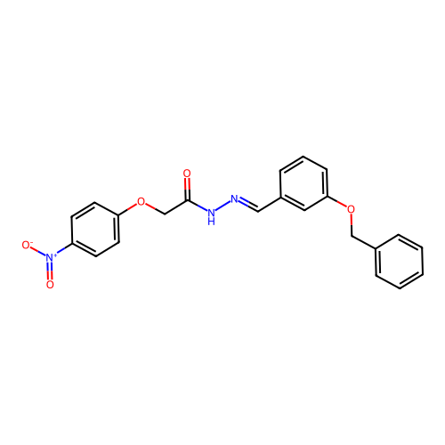 2-(4-nitrophenoxy)-N-[(3-phenylmethoxyphenyl)methylideneamino]acetamide structure