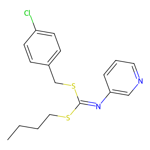 Butyl(4-chlorophenyl)methyl 3-pyridinylcarbonimidodithioate structure