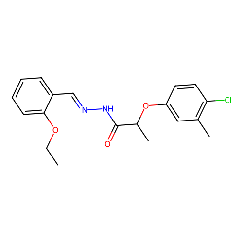 2-(4-chloro-3-methylphenoxy)-N'-(2-ethoxybenzylidene)propanohydrazide structure