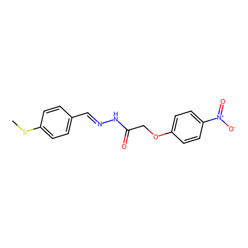 2-{4-nitrophenoxy}-N'-[4-(methylsulfanyl)benzylidene]acetohydrazide structure