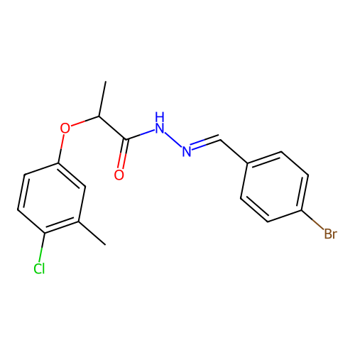 N'-(4-bromobenzylidene)-2-(4-chloro-3-methylphenoxy)propanohydrazide structure