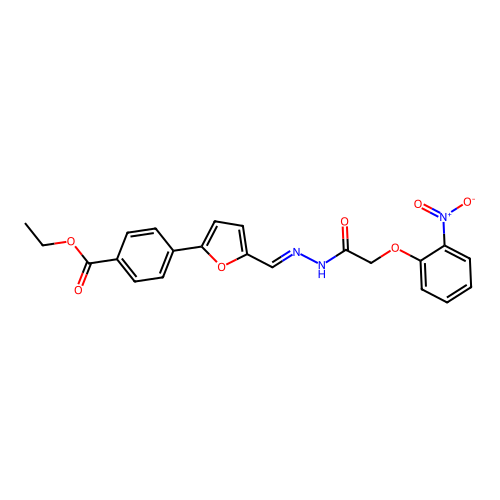 ethyl 4-{5-[(E)-{2-[(2-nitrophenoxy)acetyl]hydrazinylidene}methyl]furan-2-yl}benzoate structure