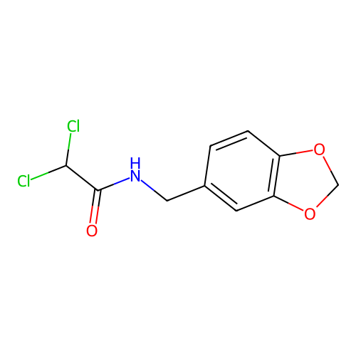 N-(1,3-benzodioxol-5-ylmethyl)-2,2-dichloroacetamide structure