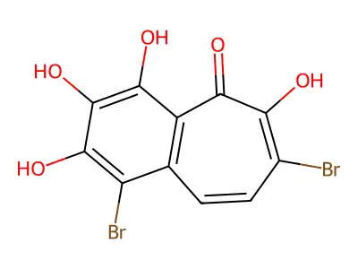 5H-Benzocyclohepten-5-one, 1,7-dibromo-2,3,4,6-tetrahydroxy- structure