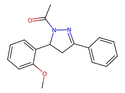 1-(5-(2-methoxyphenyl)-3-phenyl-4,5-dihydro-1H-pyrazol-1-yl)ethanone structure