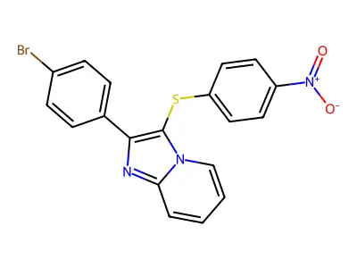 2-(4-Bromophenyl)-3-((4-nitrophenyl)thio)imidazo[1,2-a]pyridine structure