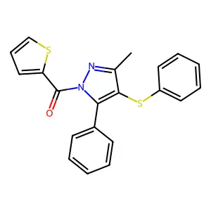 (3-Methyl-5-phenyl-4-phenylsulfanylpyrazol-1-yl)-thiophen-2-ylmethanone structure