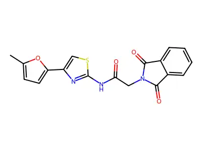 2-(1,3-dioxoisoindolin-2-yl)-N-(4-(5-methylfuran-2-yl)thiazol-2-yl)acetamide structure