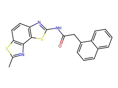 N-{11-methyl-3,10-dithia-5,12-diazatricyclo[7.3.0.0^{2,6}]dodeca-1(9),2(6),4,7,11-pentaen-4-yl}-2-(naphthalen-1-yl)acetamide structure
