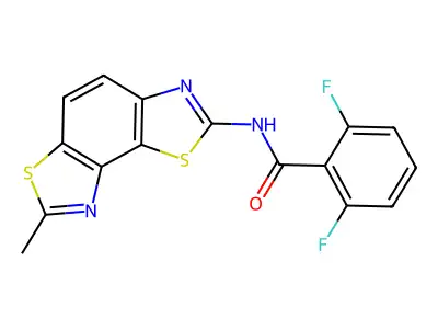 2,6-difluoro-N-(7-methylbenzo[1,2-d:3,4-d']bis(thiazole)-2-yl)benzamide structure