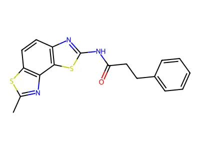N-(7-methyl-[1,3]thiazolo[5,4-e][1,3]benzothiazol-2-yl)-3-phenylpropanamide structure