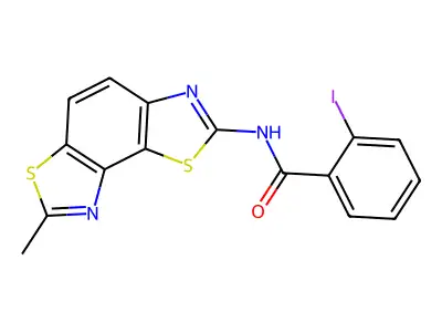 2-iodo-N-(7-methyl-[1,3]thiazolo[5,4-e][1,3]benzothiazol-2-yl)benzamide structure