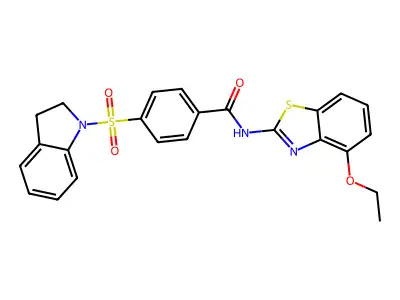 N-(4-ethoxybenzo[d]thiazol-2-yl)-4-(indolin-1-ylsulfonyl)benzamide structure