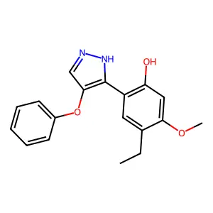 4-ethyl-5-methoxy-2-(4-phenoxy-1H-pyrazol-3-yl)phenol structure