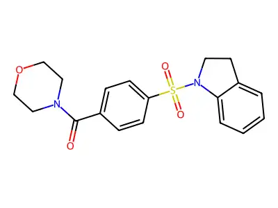 (4-(Indolin-1-ylsulfonyl)phenyl)(morpholino)methanone structure