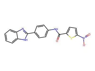 N-[4-(1H-benzimidazol-2-yl)phenyl]-5-nitrothiophene-2-carboxamide structure