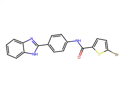 N-(4-(1H-benzo[d]imidazol-2-yl)phenyl)-5-bromothiophene-2-carboxamide structure