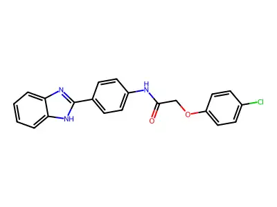 N-[4-(1H-benzimidazol-2-yl)phenyl]-2-(4-chlorophenoxy)acetamide structure