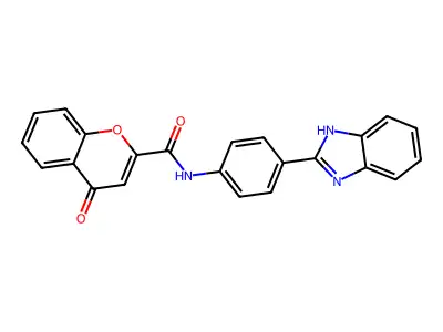 N-(4-(1H-benzo[d]imidazol-2-yl)phenyl)-4-oxo-4H-chromene-2-carboxamide structure