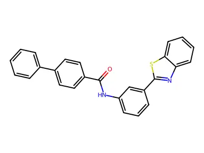 N-(3-(benzo[d]thiazol-2-yl)phenyl)-[1,1'-biphenyl]-4-carboxamide structure