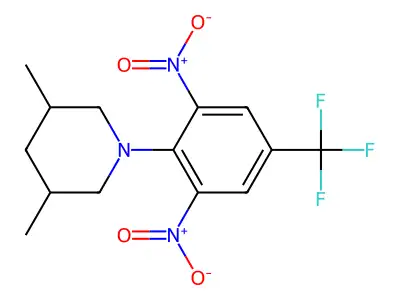 1-[2,6-Dinitro-4-(trifluoromethyl)phenyl]-3,5-dimethylpiperidine structure