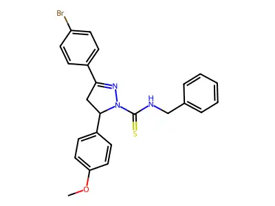 N-benzyl-3-(4-bromophenyl)-5-(4-methoxyphenyl)-4,5-dihydro-1H-pyrazole-1-carbothioamide structure