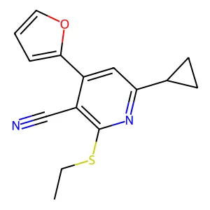 6-Cyclopropyl-2-ethylsulfanyl-4-(furan-2-yl)pyridine-3-carbonitrile structure
