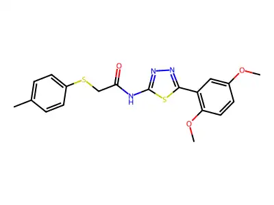 N-(5-(2,5-dimethoxyphenyl)-1,3,4-thiadiazol-2-yl)-2-(p-tolylthio)acetamide structure