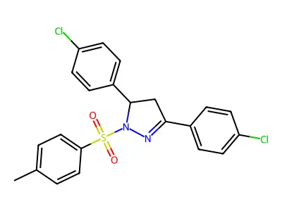 3,5-bis(4-chlorophenyl)-1-tosyl-4,5-dihydro-1H-pyrazole structure