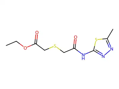 Ethyl 2-({[(5-methyl-1,3,4-thiadiazol-2-yl)carbamoyl]methyl}sulfanyl)acetate structure