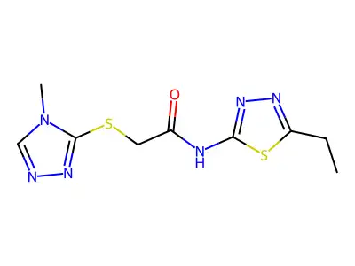 N-(5-ethyl-1,3,4-thiadiazol-2-yl)-2-[(4-methyl-1,2,4-triazol-3-yl)sulfanyl]acetamide structure