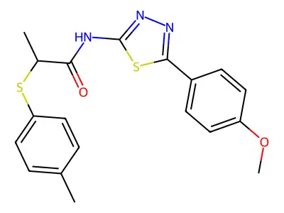 N-(5-(4-methoxyphenyl)-1,3,4-thiadiazol-2-yl)-2-(p-tolylthio)propanamide structure