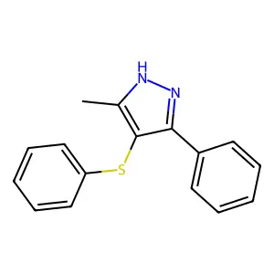 3-methyl-5-phenyl-4-(phenylthio)-1H-pyrazole structure