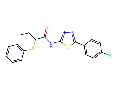 N-(5-(4-chlorophenyl)-1,3,4-thiadiazol-2-yl)-2-(phenylthio)butanamide structure