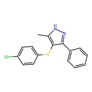 4-((4-chlorophenyl)thio)-3-methyl-5-phenyl-1H-pyrazole structure