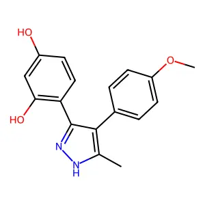 3-(2,4-Dihydroxyphenyl)-4-(4-methoxyphenyl)-5-methyl-1H-pyrazole structure