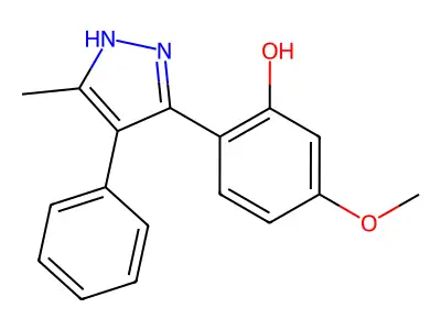 5-methoxy-2-(5-methyl-4-phenyl-1H-pyrazol-3-yl)phenol structure