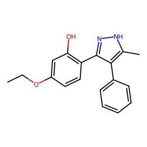 5-ethoxy-2-(5-methyl-4-phenyl-1H-pyrazol-3-yl)phenol structure