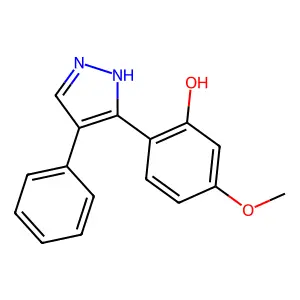 5-Methoxy-2-(4-phenyl-1H-pyrazol-3-YL)phenol structure