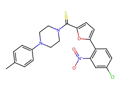 (5-(4-Chloro-2-nitrophenyl)furan-2-yl)(4-(p-tolyl)piperazin-1-yl)methanethione structure