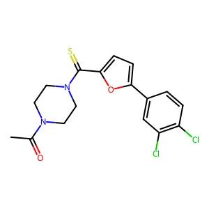 1-(4-(5-(3,4-Dichlorophenyl)furan-2-carbonothioyl)piperazin-1-yl)ethanone structure
